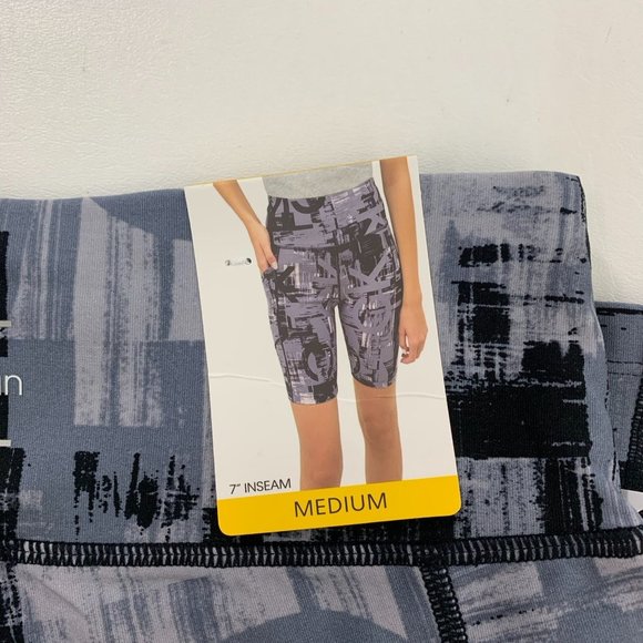 Calvin Klein Women's M Shorts Logo 7" inseam Bike Short Gray Black M - Picture 6 of 11